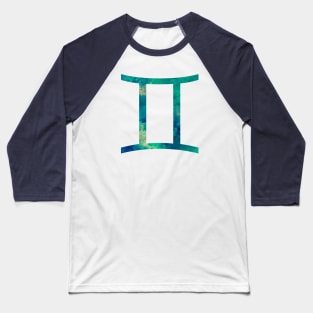 Gemini Zodiac Watercolor Design Baseball T-Shirt